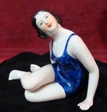 Figurine Baigneuse Pin-up Sexy Style Art Deco-allemand Style Art Nouveau Porcela