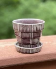 Vintage McCoy USA Pottery - 3.5” Basket Weave Flower Pot Planter - RARE COLOR