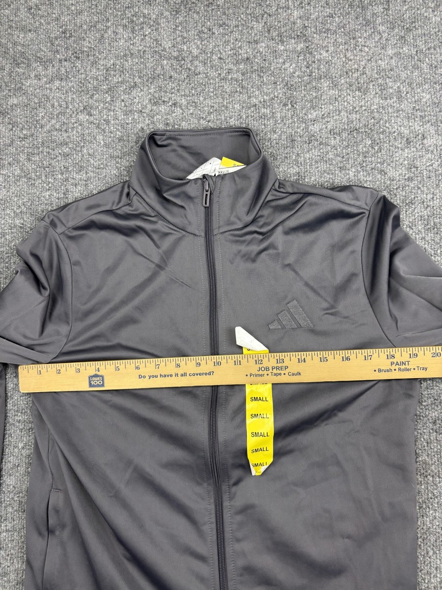 Adidas Jacket Mens Small Gray Tricot Full Zip Track Lightweight