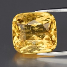 💎 7.53ct 11.2x10.5mm Cushion Natural Yellow Grossular Garnet - Africa Gemstone