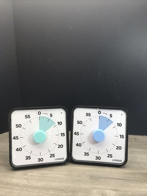 LIORQUE 60 Minute Visual Timer Kids & Adults - Silent Countdown, Blue Or Teal