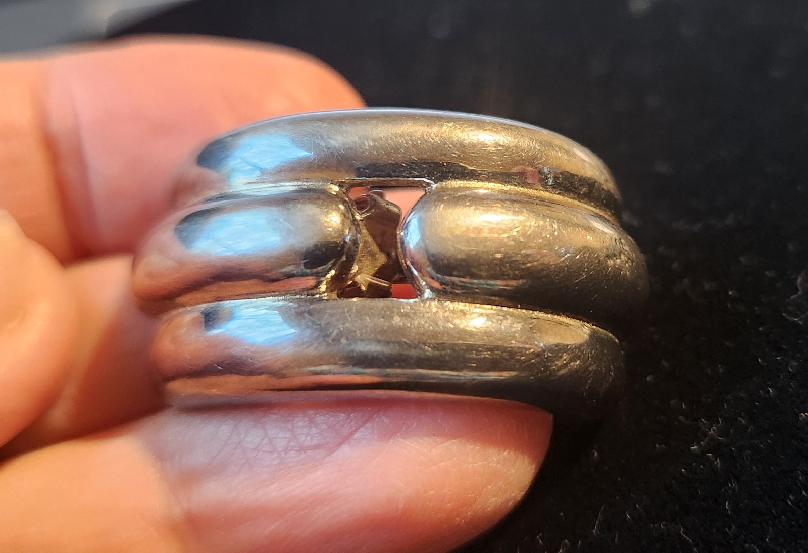 GIVENCHY Paris New York Large Silver Tone Chunky Clip On Earrings Vintage thumbnail 9