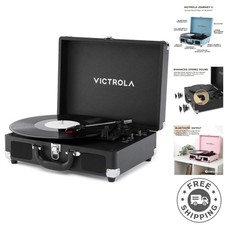 Journey II Bluetooth Suitcase Record Player Enhanced Bass 3-Speed Turntable
