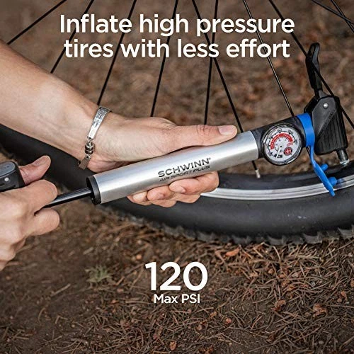 BOMBA MANUAL CUADRO BICICLETA SWINN AIR SPORT PLUS, CABEZAL BOMBA GIRATORIO, MANÓMETRO Foto 4 de 4