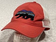 Patagonia Fitz Roy Bear Patch Hat Unisex OSFA Pink Trucker Snapback Cap
