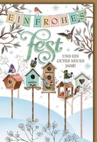 Weihnachten VogelhäUschen Frohes Fest GlüCkwunschkarte Mit Umschlag