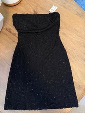 NEW Windsor Lena Strapless Bodycon Beaded Mesh Mini Dress in Black