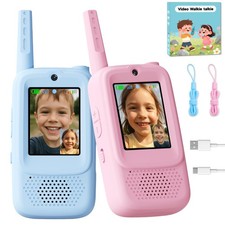 Video Walkie Talkies for Kids, Handheld 2 Pack Rechargeable Video Walkies Tal...