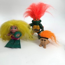 Vintage Playmates Russ Vintage Troll Doll Lot TMNT Michelangelo Scuba Baby Good