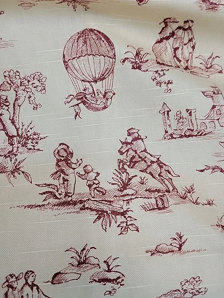 TELA DE TAPICERÍA DE ALGODÓN VINTAGE RICHLOOM PASTORAL TOILE VICTORIANO DE 10 YARDAS Foto 4 de 4
