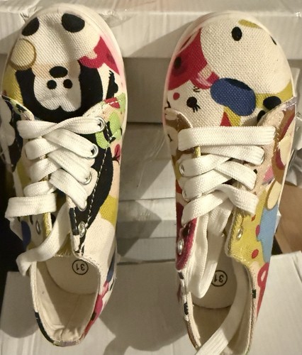 Disney Mickey Mouse Canvas Lace-Up Low Top Sneakers Trainers EU 34 Multicolour