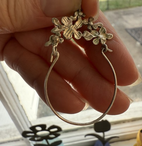 Vintage Sterling Silver Floral Charm Holder
