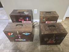 lot of 4 Vintage Slot Car Boxes with Cars and Accessories. Updated 