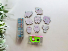 8er DIY Set Diamond Painting K&uuml;hlschrankmagnete Magnete Schweine zum gestalten