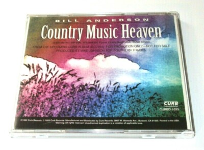 Bill Anderson Country Music Heaven CD Single 1992 Curb Records Promo
