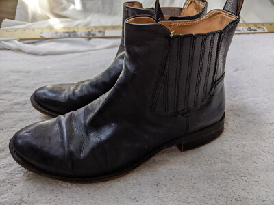 Franco Sarto Chelsea Boot Womens 8.5 39 Black Carian Leather Low Heel minimalist
