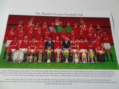 MANCHESTER UNITED FC GREATEST SQUAD GEORGE BEST BECKHAM ERIC CANTONA MATT  BUSBY UK