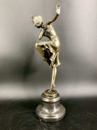Bronzeskulptur Art Deco Tänzerin Chiparus Skulptur Bronze Tanzende Babylon - Bild 3 von 11