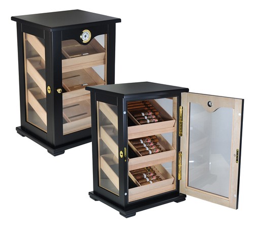 Elegant 150+ CT Count Cigar Humidor Humidifier Wooden Case Box Hygrometer on - Picture 3 of 12