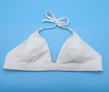 Victorias Secret Large White Triangle Padded Halter Push-up Bikini Top Swim New