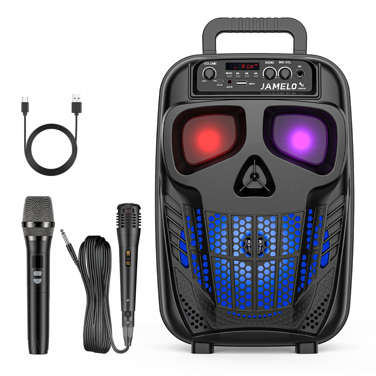 HEEBUKE Karaoke Portatile Con 2 Microfoni - Altoparlante Bluetooth Per Feste - Foto 11