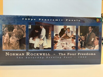 Buffalo Games & Puzzles Norman Rockwell The Four Freedoms 750pc Panoramic Puzzle