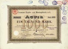 Crusauer Copper Messfabrik Hamburg 1889 Szlezwik Holsztyn Flensburg 1000 M