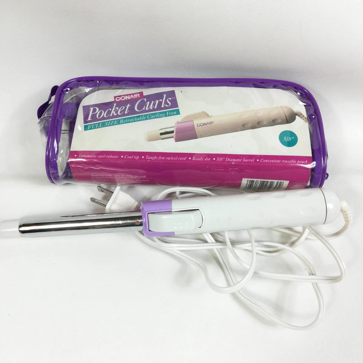 Curling iron 2025 with retractable cord