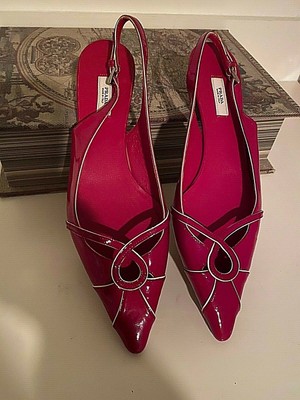 red slingback kitten heels