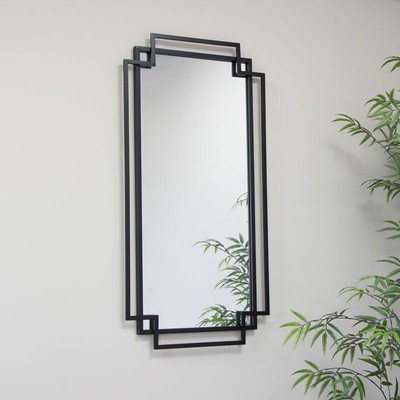 Wandspiegel schwarz matt foliert 94 cm x 48 cm