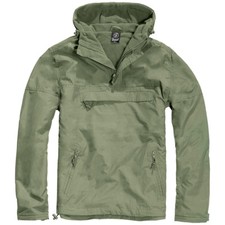 Image of Brandit Classic Windbreaker Hooded Anorak Mens Jacket Cadet Hiking Hunting Olive