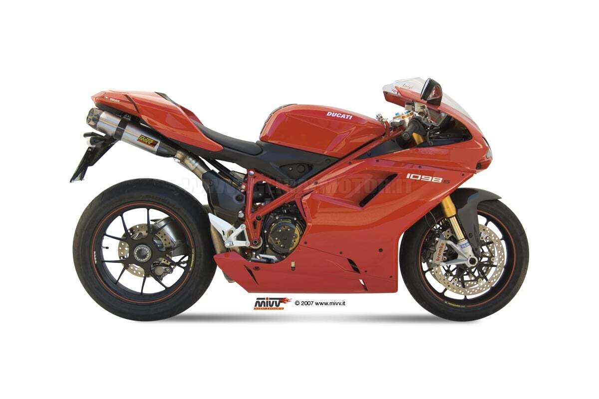 Mivv Exhaust Mufflers Suono Stainless Steel Underseat Ducati 1098 2007 > 2011
