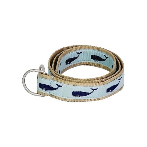 LL Bean Womens Size S/M Lobster Belt Plaid Ribbon Nylon D 