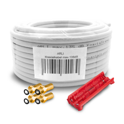 10m Sat Kabel 135dB F Stecker Abisoliermesser Antennenkabel Koaxialkabel 10 m 4K
