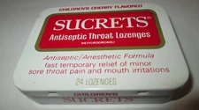RED Sucrets Lozenges Metal Tin Advertising MERCK & CO INC RAHWAY NJ USA Vintage