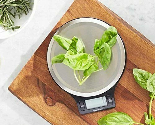 AmazonBasics Stainless Steel Digital Kitchen Scale with LCD