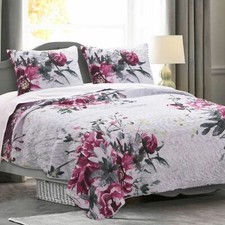Greenland Home Fashions - Rose Touch - 2Pc Quilt Bed Set - Twin