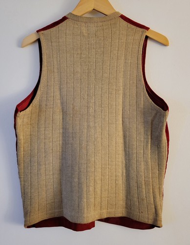 1940s Vintage Red McGregor Sportswear Vest Corduroy Wool Medium Rockabilly VLV - Picture 2 of 14