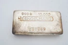 Engelhard 10 Oz .999 Silver Bar Poured Loaf Bull Logo Cooling Lines Waffle A8