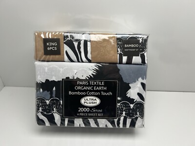 Organic Earth Bamboo Cotton Touch 2000 Series 6 pcs sheet set King