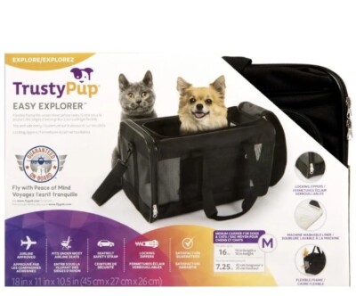 Trustypup Easy Explorer Dog Cat Travel Bag Medium Pet Carrier Airline Approved