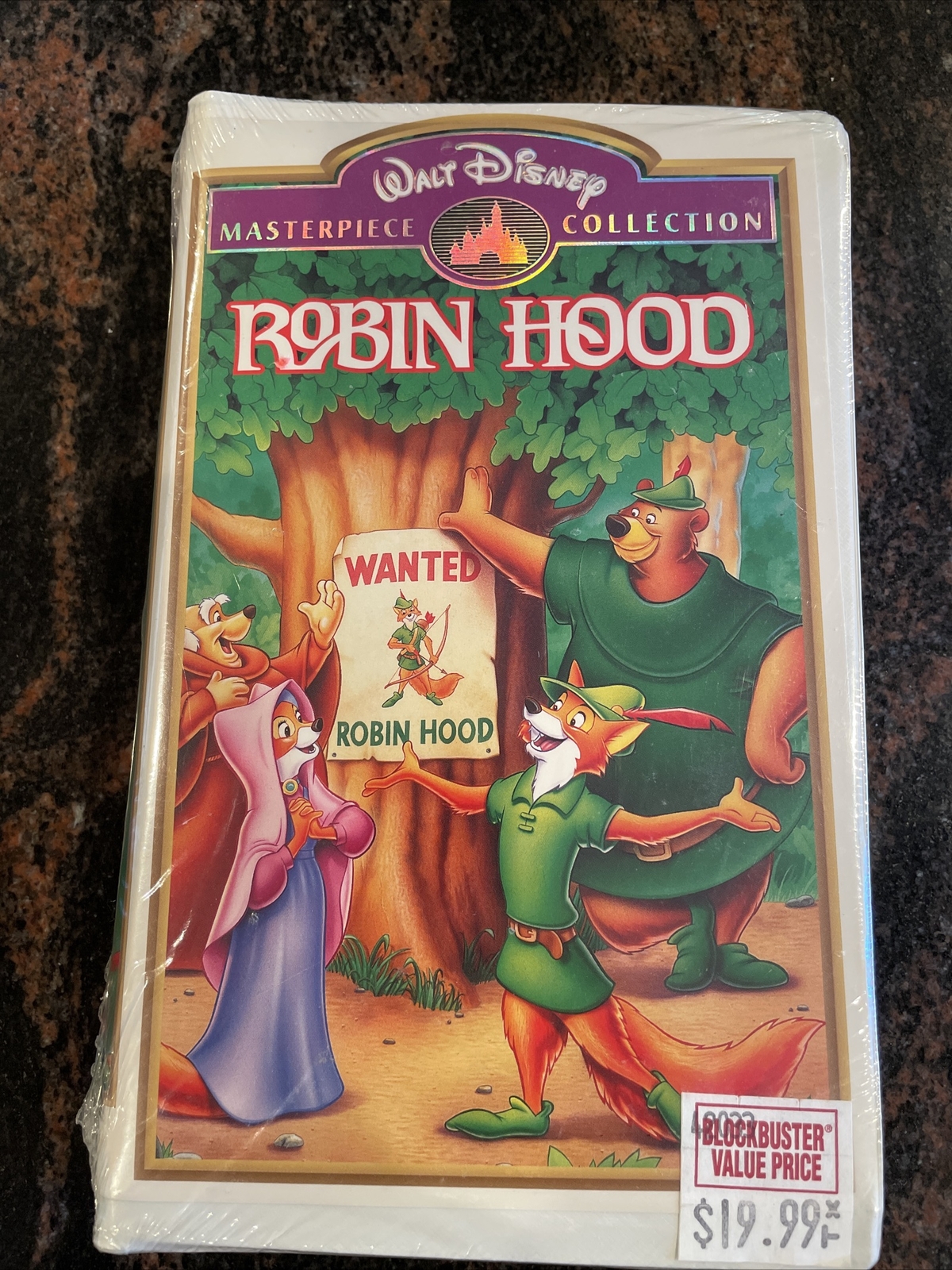 Robin Hood Masterpiece VHS Tape Clamshell - Walt Disney Movie New