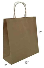 BROWN KRAFT CARRY BAGS WITH SECURE SEALING TAPE & HANDLES 250 bags [CTC115]