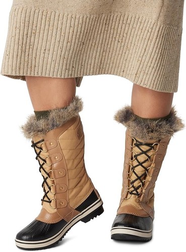 NEW Sorel Women Tofino II Curry Weatherproof Faux Fur Trim Mid Lace Up Snow Boot - Picture 3 of 6