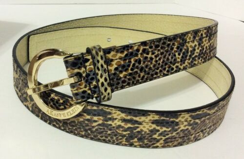Vtg ANNE KLEIN for Calderon Black Snakeskin Leather Belt w  display picture 3
