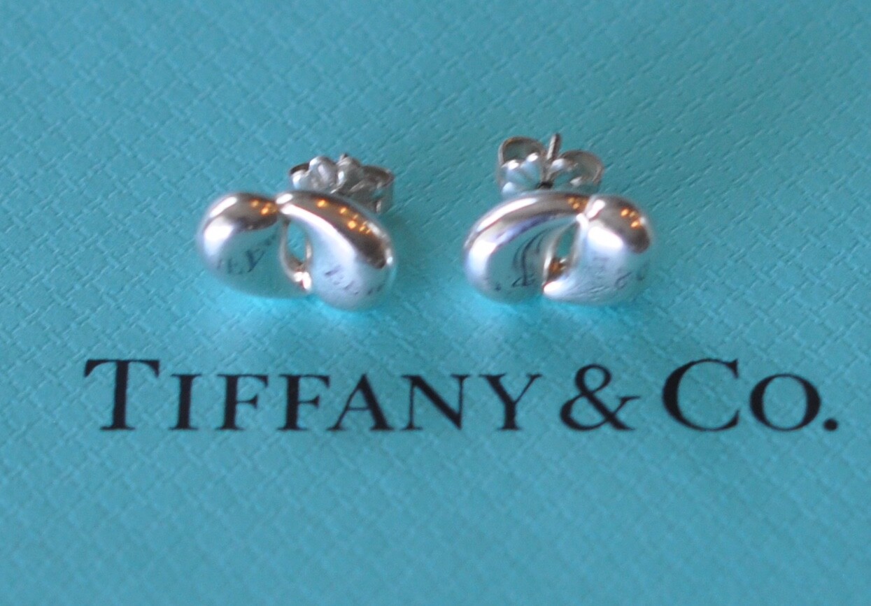 Tiffany & Co.  Elsa Peretti   Double Teardrop Earrings  Sterling Silver 925