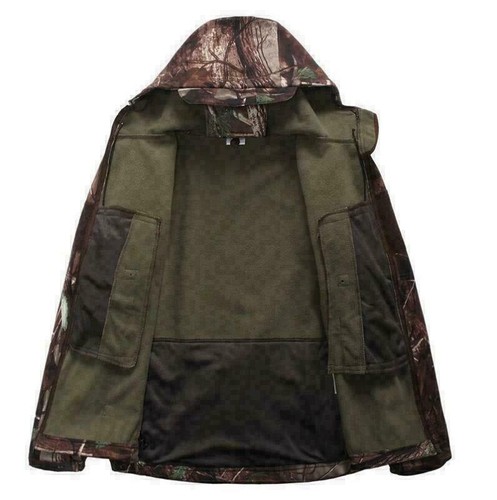 Men Camo Hunting Casual Clothing Waterproof Windbreak Hooded Jacket Pants 2PCS - Picture 5 of 13
