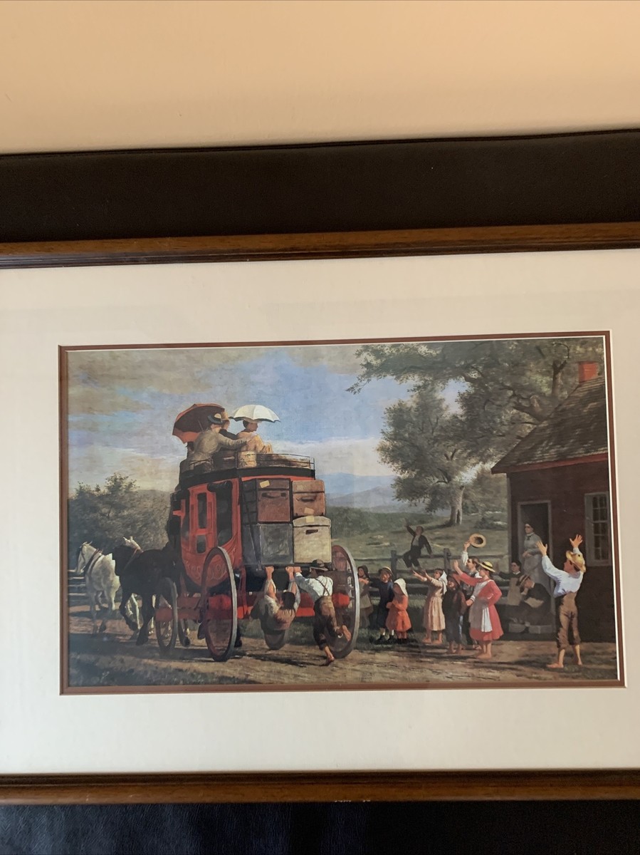 Vintage 1950s Perry's The Pemigewasset Coach 1899 Framed Print