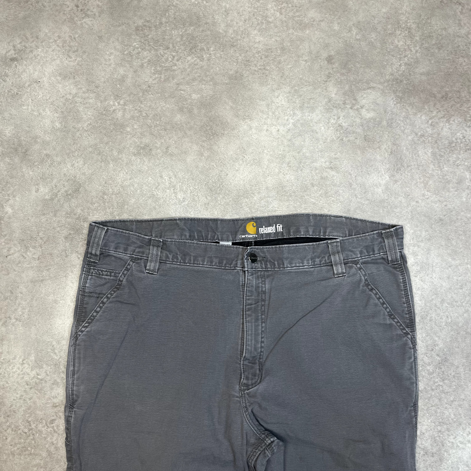 Carhartt Trousers Mens Fleece Lined Carpenter Vintage Workwear Pants Grey 42” image 3