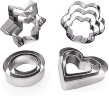 Silver Cookie Cutter Set For Baking Fun Shapes In The Kitchen
